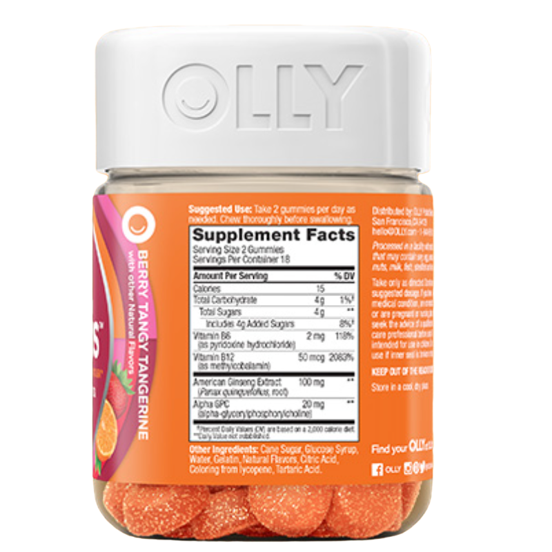 OLLY 專注糖 草莓橙子味 36粒保健產品包裝創(chuàng)意設計欣賞(圖2)