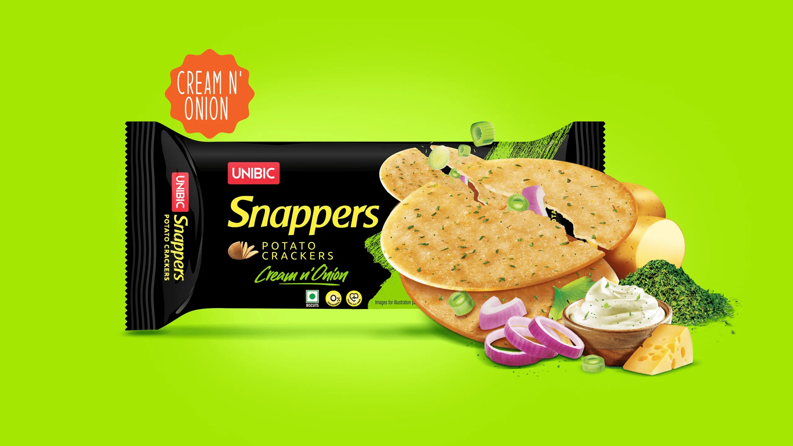 奶油洋蔥土豆餅干包裝設計欣賞(圖1)