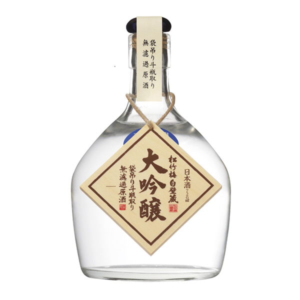 松竹梅白璧藏大吟釀袋吊斗瓶取無過濾原酒寶酒造包裝設(shè)計(jì)(圖1)